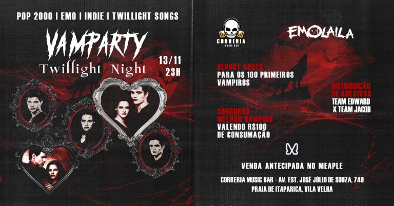 Vamparty Twilight Night no Correria, em Vila Velha
