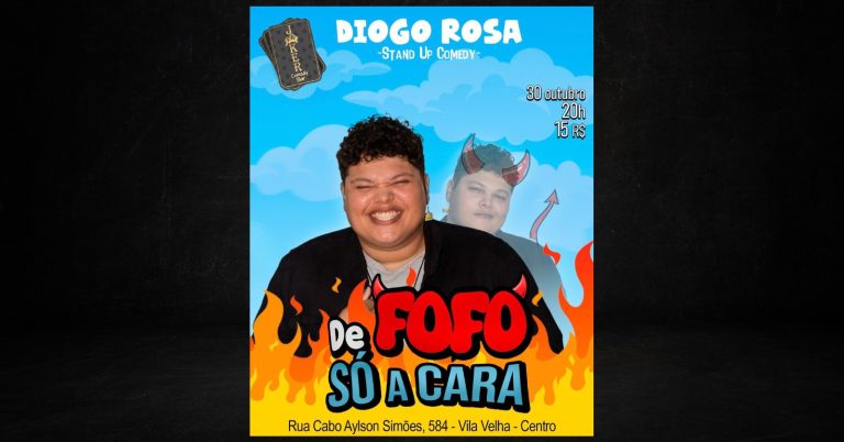 Diogo Rosa, De Fofo Só a Cara, no Joker Comedy Bar Vila Velha