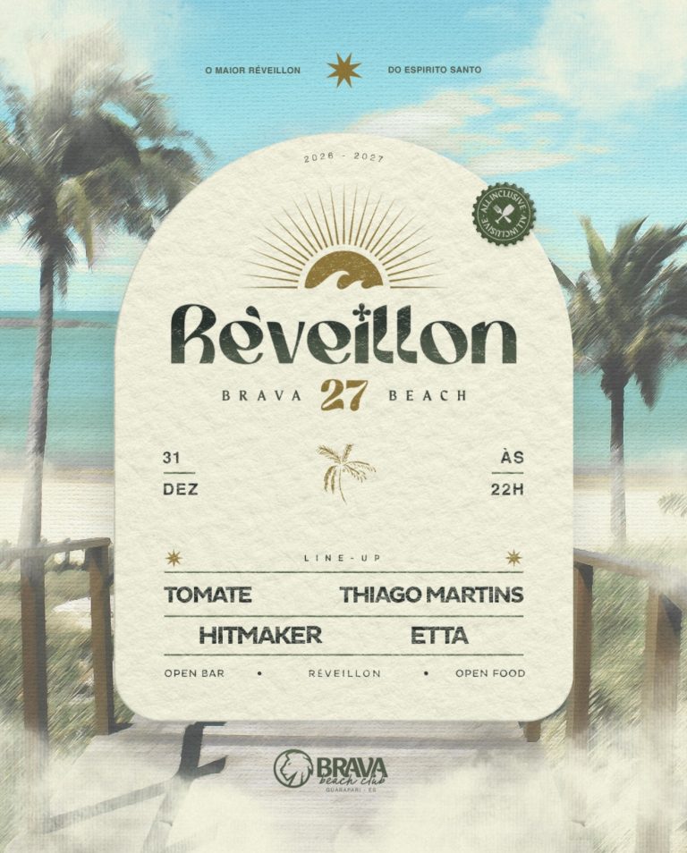 Réveillon Brava Beach Club 2027 com Tomate e Thiago Martins, em Guarapari