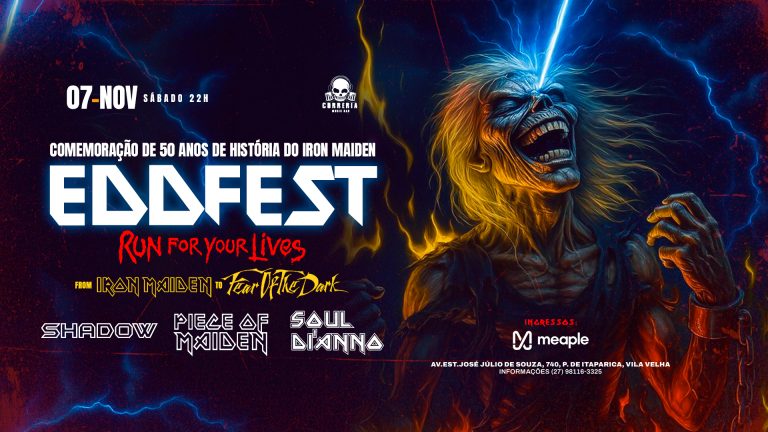 EDDFEST: 50 anos de Iron Maiden no Correria, em Vila Velha